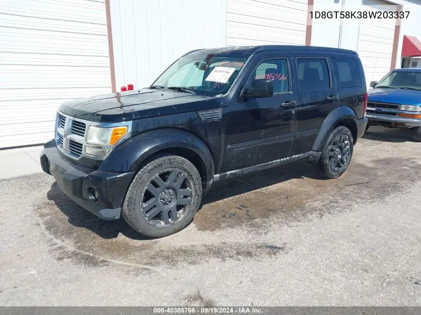 2008 Dodge Nitro Slt/Rt VIN: 1D8GT58K38W203337 Lot: 40385766