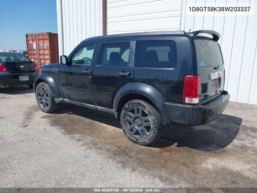 2008 Dodge Nitro Slt/Rt VIN: 1D8GT58K38W203337 Lot: 40385766