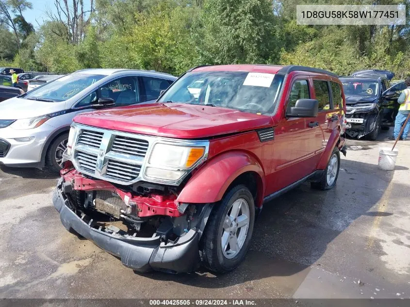 2008 Dodge Nitro Slt/Rt VIN: 1D8GU58K58W177451 Lot: 40425505