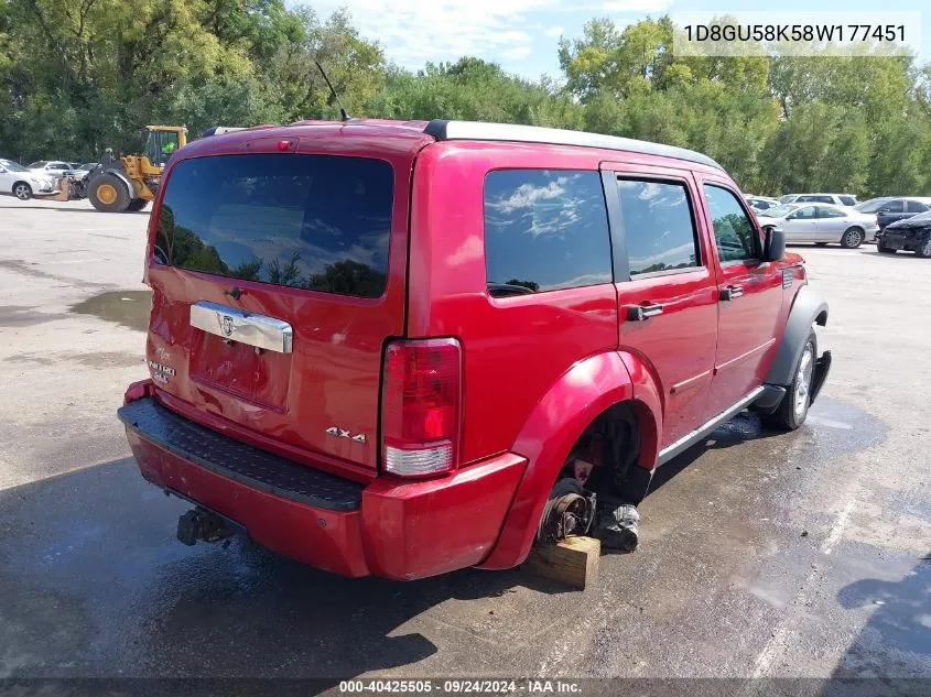 2008 Dodge Nitro Slt/Rt VIN: 1D8GU58K58W177451 Lot: 40425505