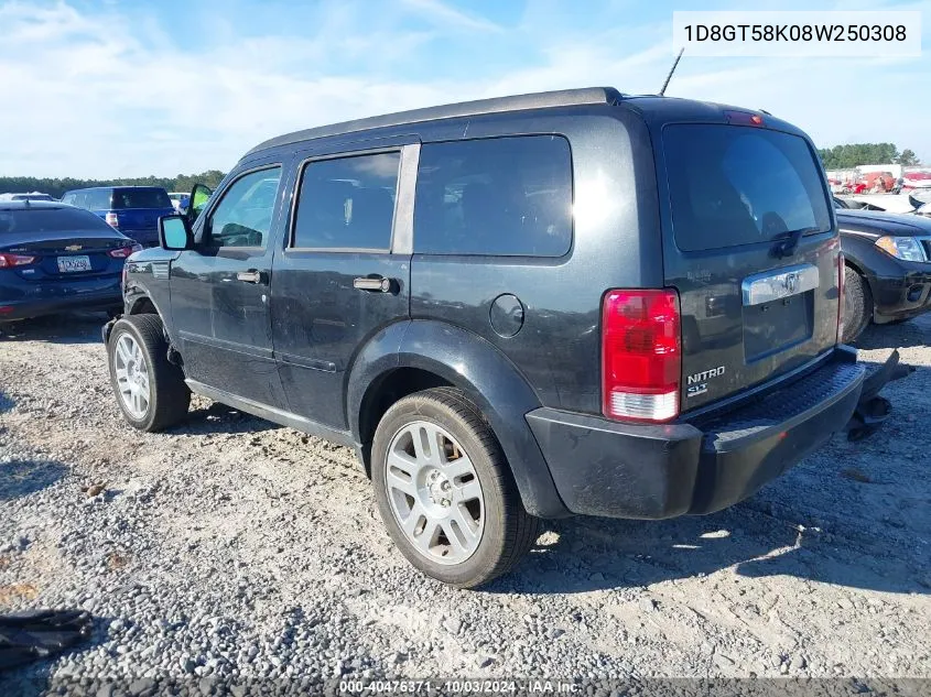 2008 Dodge Nitro Slt/Rt VIN: 1D8GT58K08W250308 Lot: 40476371