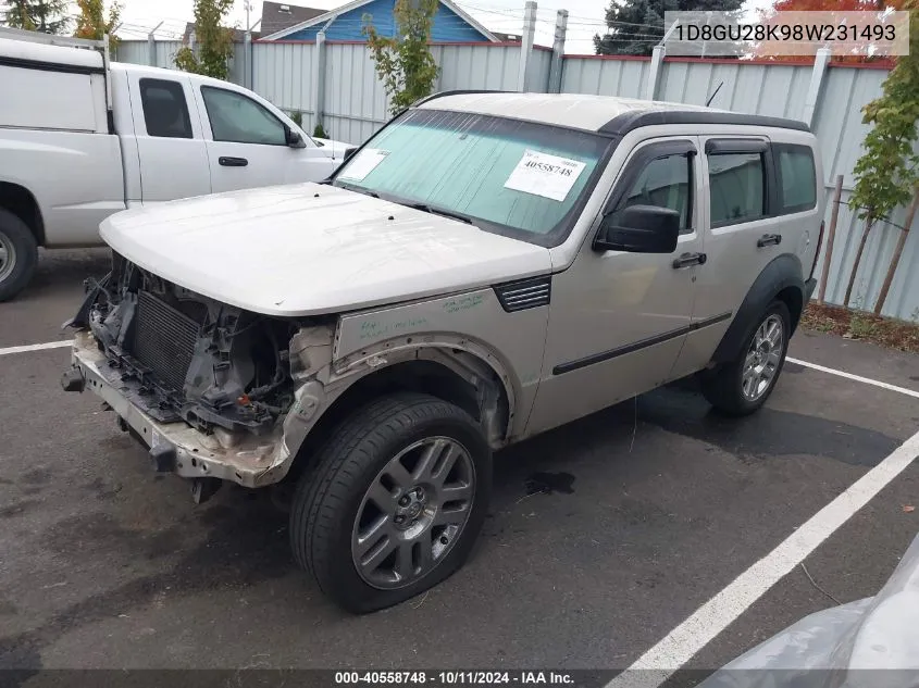 2008 Dodge Nitro Sxt VIN: 1D8GU28K98W231493 Lot: 40558748