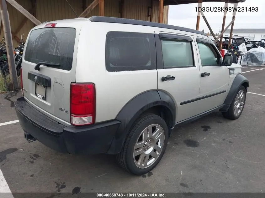 2008 Dodge Nitro Sxt VIN: 1D8GU28K98W231493 Lot: 40558748