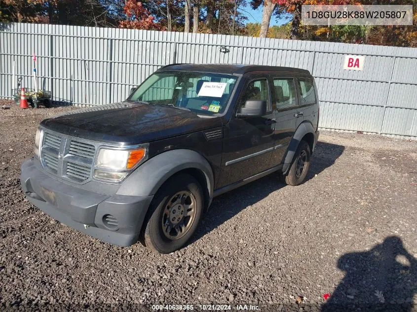 2008 Dodge Nitro Sxt VIN: 1D8GU28K88W205807 Lot: 40638365