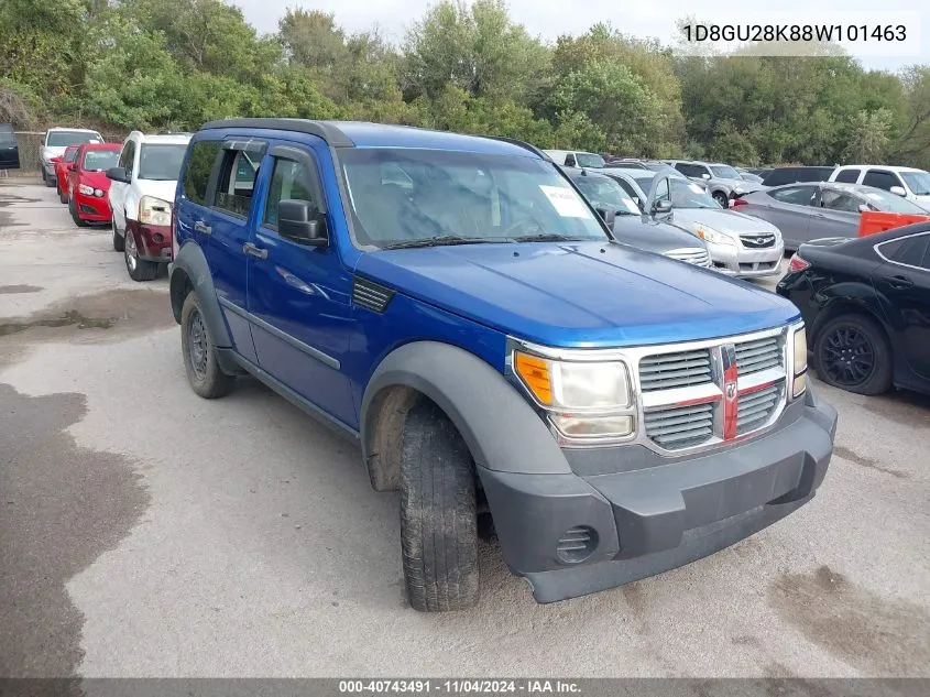 2008 Dodge Nitro Sxt VIN: 1D8GU28K88W101463 Lot: 40743491