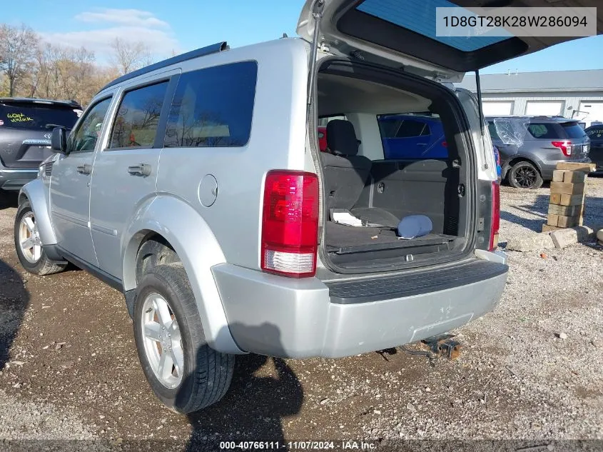 2008 Dodge Nitro Sxt VIN: 1D8GT28K28W286094 Lot: 40766111