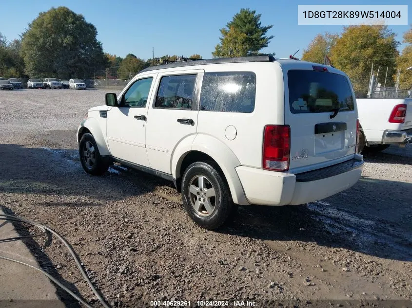 2009 Dodge Nitro Se VIN: 1D8GT28K89W514004 Lot: 40629261