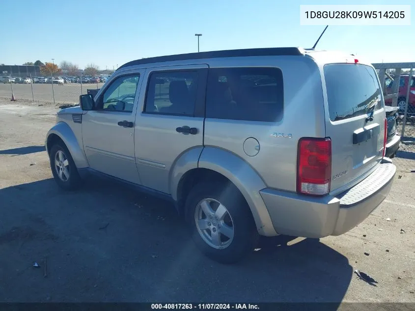 2009 Dodge Nitro Se VIN: 1D8GU28K09W514205 Lot: 40817263