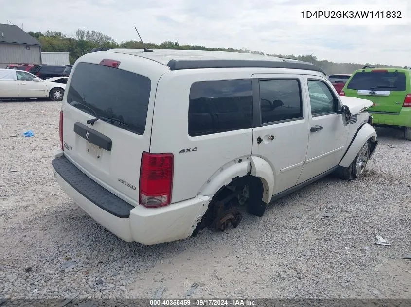 2010 Dodge Nitro Se VIN: 1D4PU2GK3AW141832 Lot: 40358459