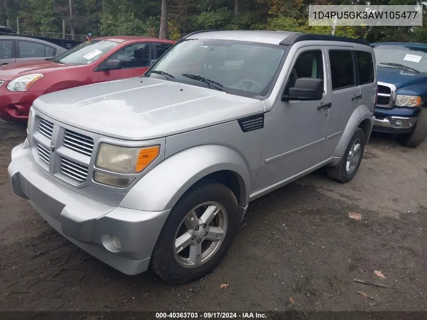 2010 Dodge Nitro Sxt VIN: 1D4PU5GK3AW105477 Lot: 40363703