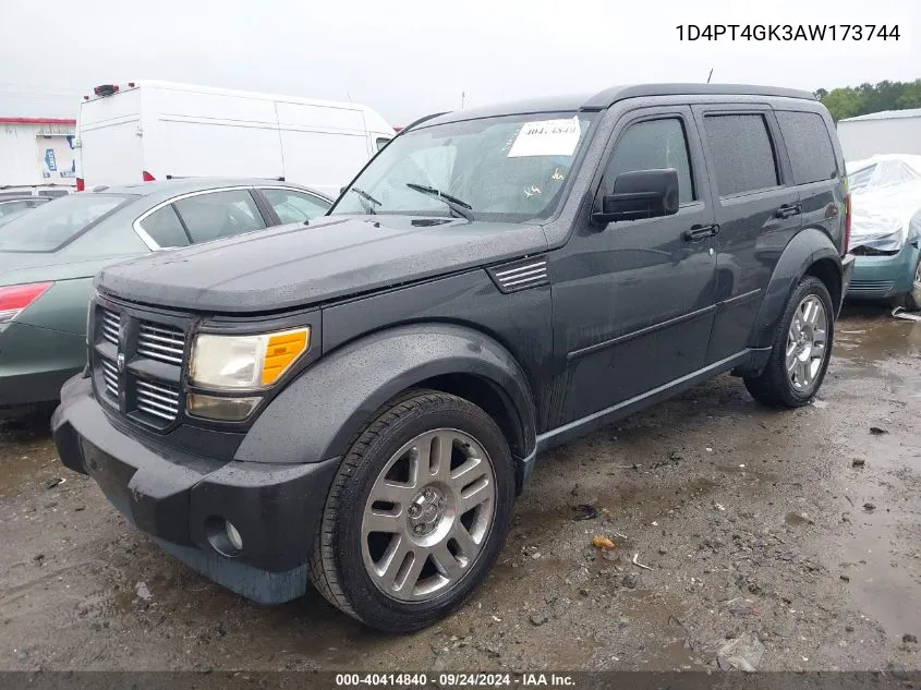 2010 Dodge Nitro Heat VIN: 1D4PT4GK3AW173744 Lot: 40414840