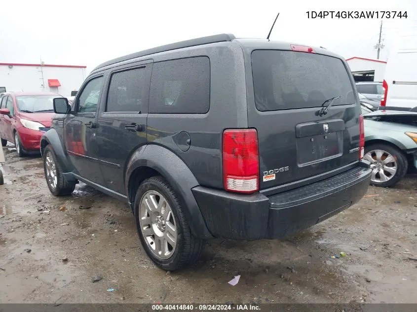 2010 Dodge Nitro Heat VIN: 1D4PT4GK3AW173744 Lot: 40414840