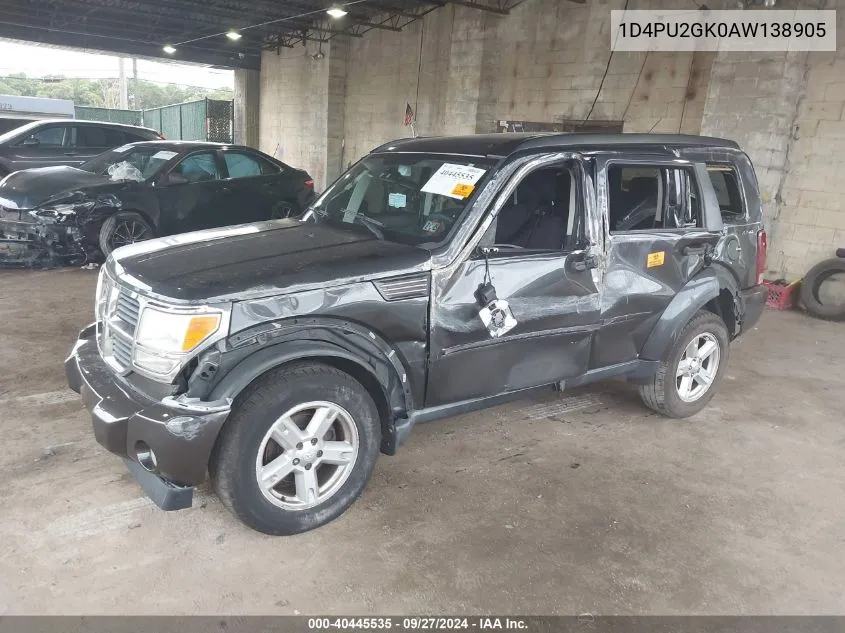 2010 Dodge Nitro Se VIN: 1D4PU2GK0AW138905 Lot: 40445535