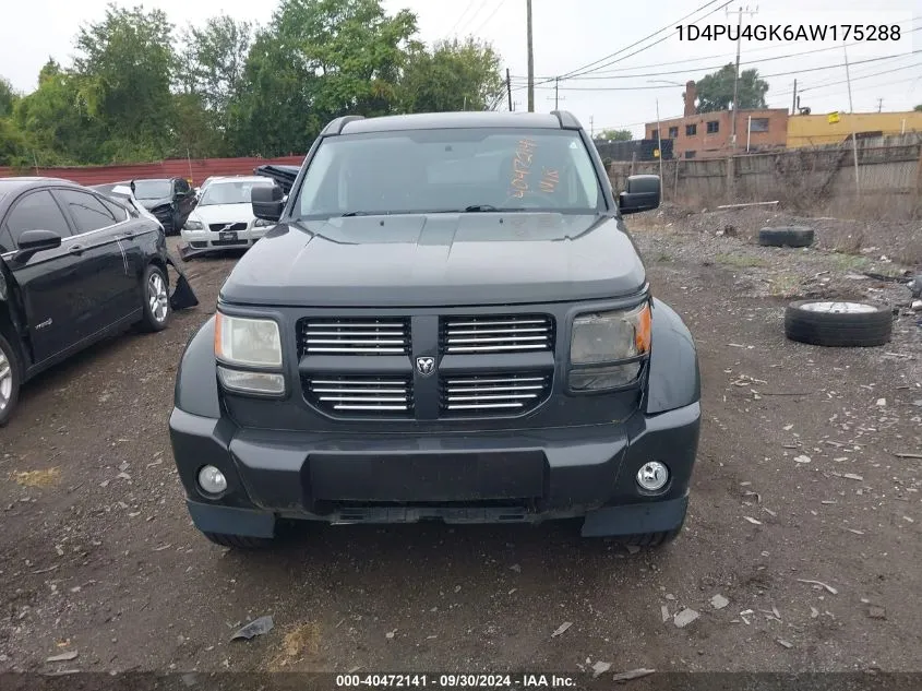 2010 Dodge Nitro Heat VIN: 1D4PU4GK6AW175288 Lot: 40472141