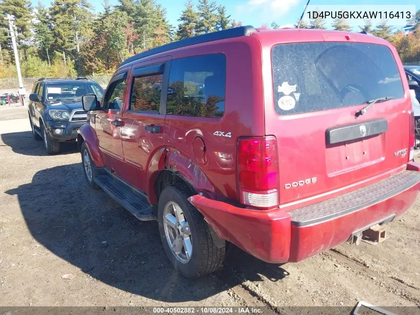 2010 Dodge Nitro Sxt VIN: 1D4PU5GKXAW116413 Lot: 40502882