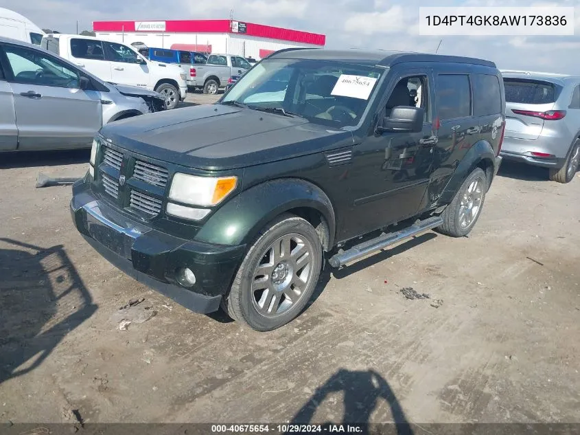 2010 Dodge Nitro Heat VIN: 1D4PT4GK8AW173836 Lot: 40675654