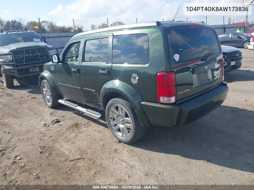 2010 Dodge Nitro Heat VIN: 1D4PT4GK8AW173836 Lot: 40675654