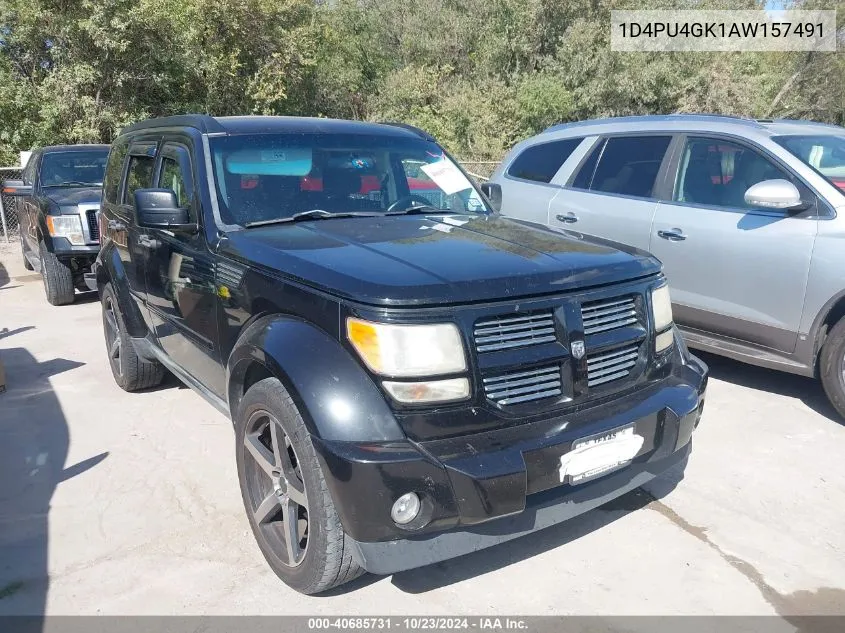 2010 Dodge Nitro Heat VIN: 1D4PU4GK1AW157491 Lot: 40685731