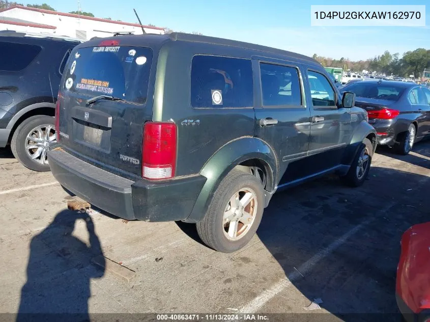 2010 Dodge Nitro Se VIN: 1D4PU2GKXAW162970 Lot: 40863471