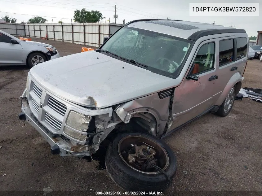 2011 Dodge Nitro Heat VIN: 1D4PT4GK3BW572820 Lot: 39326150