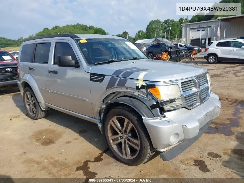 2011 Dodge Nitro Shock VIN: 1D4PU7GX4BW520381 Lot: 39765341