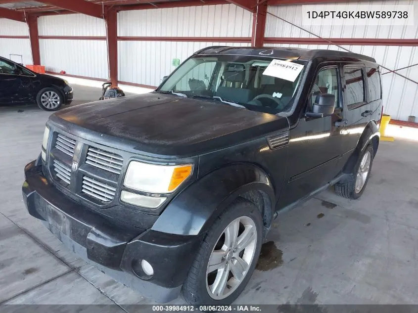 2011 Dodge Nitro Heat VIN: 1D4PT4GK4BW589738 Lot: 39984912