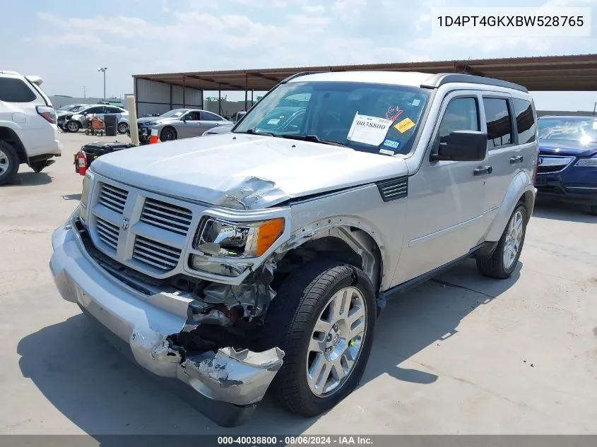 2011 Dodge Nitro Heat VIN: 1D4PT4GKXBW528765 Lot: 40038800