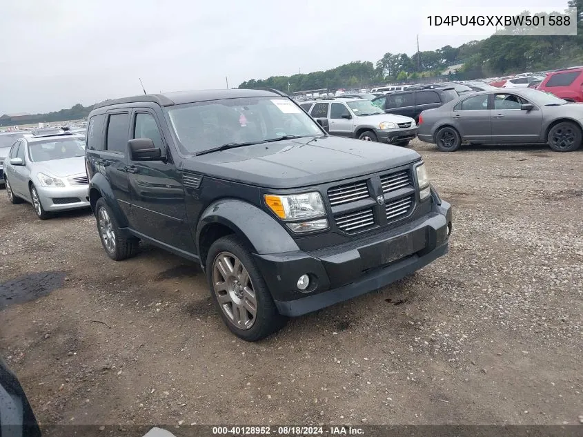 2011 Dodge Nitro Heat VIN: 1D4PU4GXXBW501588 Lot: 40128952