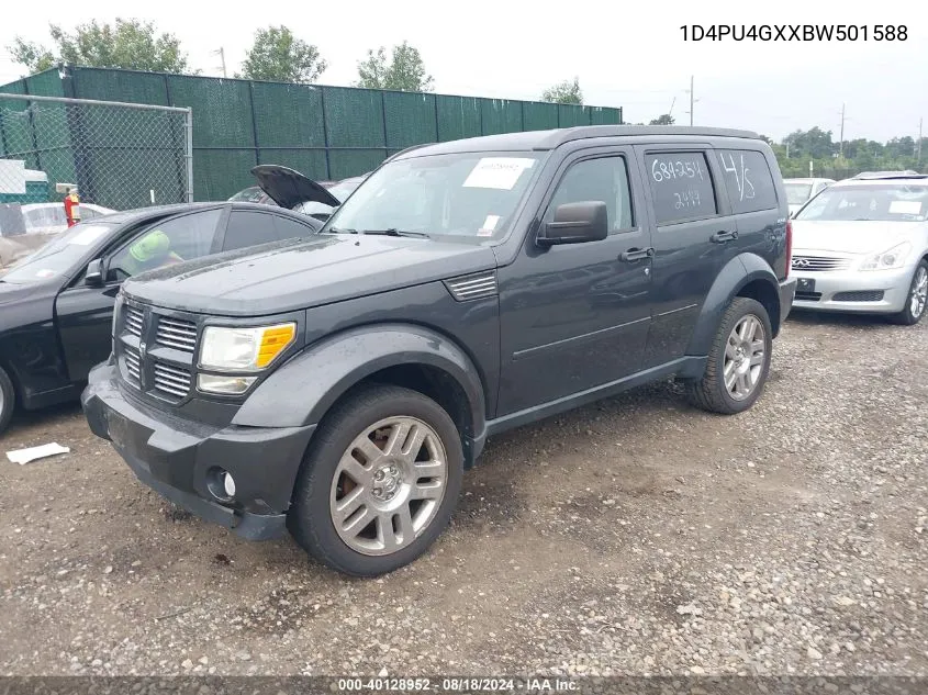 2011 Dodge Nitro Heat VIN: 1D4PU4GXXBW501588 Lot: 40128952