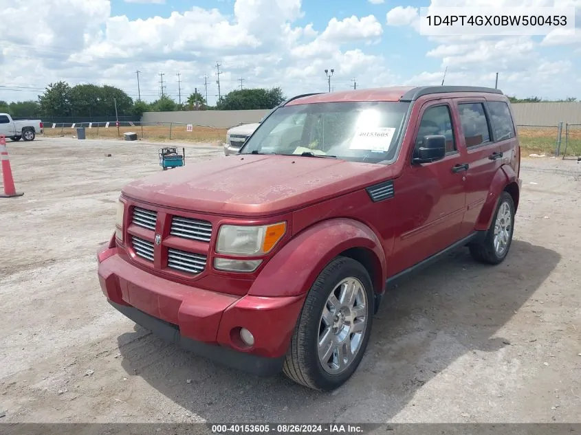 2011 Dodge Nitro Heat VIN: 1D4PT4GX0BW500453 Lot: 40153605