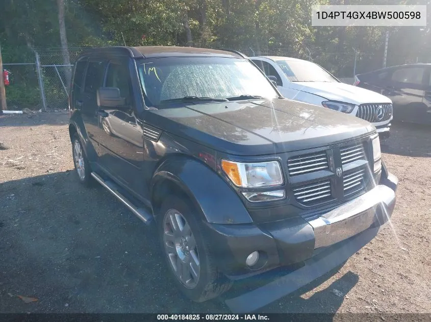 2011 Dodge Nitro Heat VIN: 1D4PT4GX4BW500598 Lot: 40184825