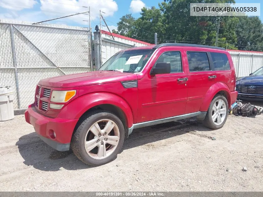 2011 Dodge Nitro Heat VIN: 1D4PT4GK4BW605338 Lot: 40191391