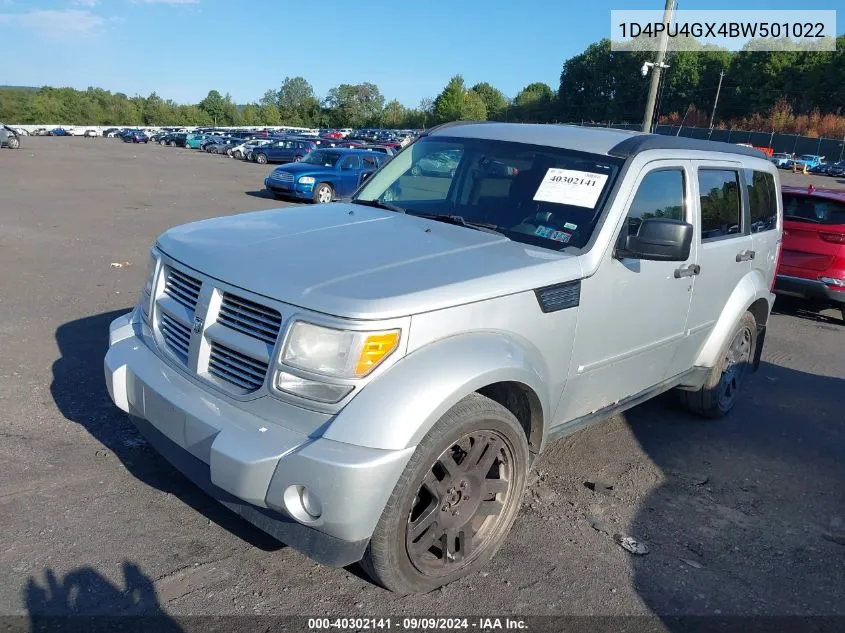 2011 Dodge Nitro Heat VIN: 1D4PU4GX4BW501022 Lot: 40302141