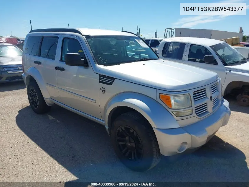 2011 Dodge Nitro Sxt VIN: 1D4PT5GK2BW543377 Lot: 40339988