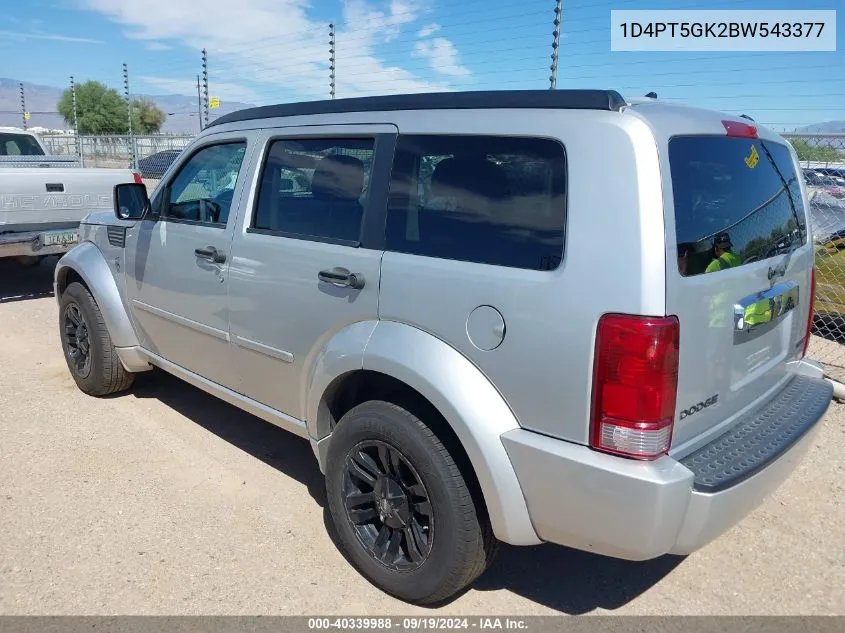 2011 Dodge Nitro Sxt VIN: 1D4PT5GK2BW543377 Lot: 40339988