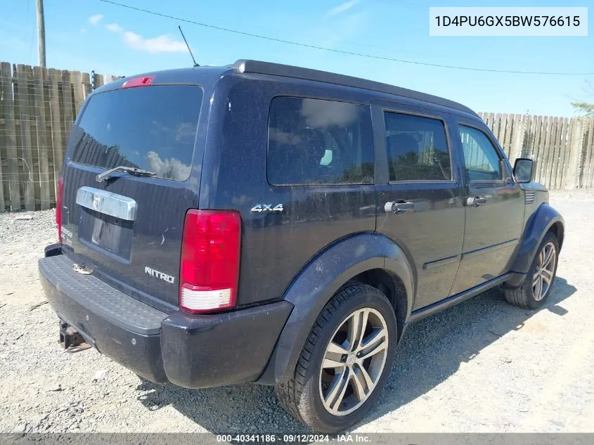 2011 Dodge Nitro Detonator VIN: 1D4PU6GX5BW576615 Lot: 40341186