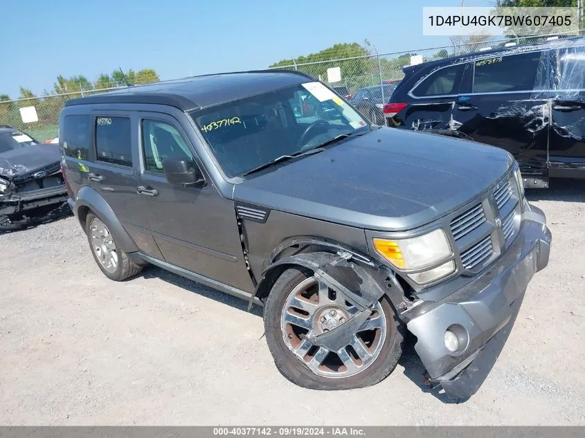 2011 Dodge Nitro Heat VIN: 1D4PU4GK7BW607405 Lot: 40377142