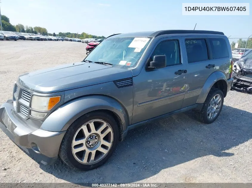 2011 Dodge Nitro Heat VIN: 1D4PU4GK7BW607405 Lot: 40377142