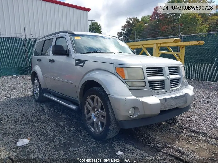 2011 Dodge Nitro Heat VIN: 1D4PU4GK0BW590723 Lot: 40381203