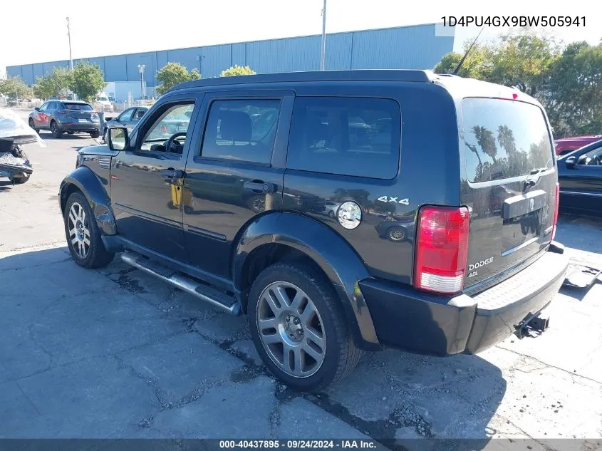 2011 Dodge Nitro Heat VIN: 1D4PU4GX9BW505941 Lot: 40437895