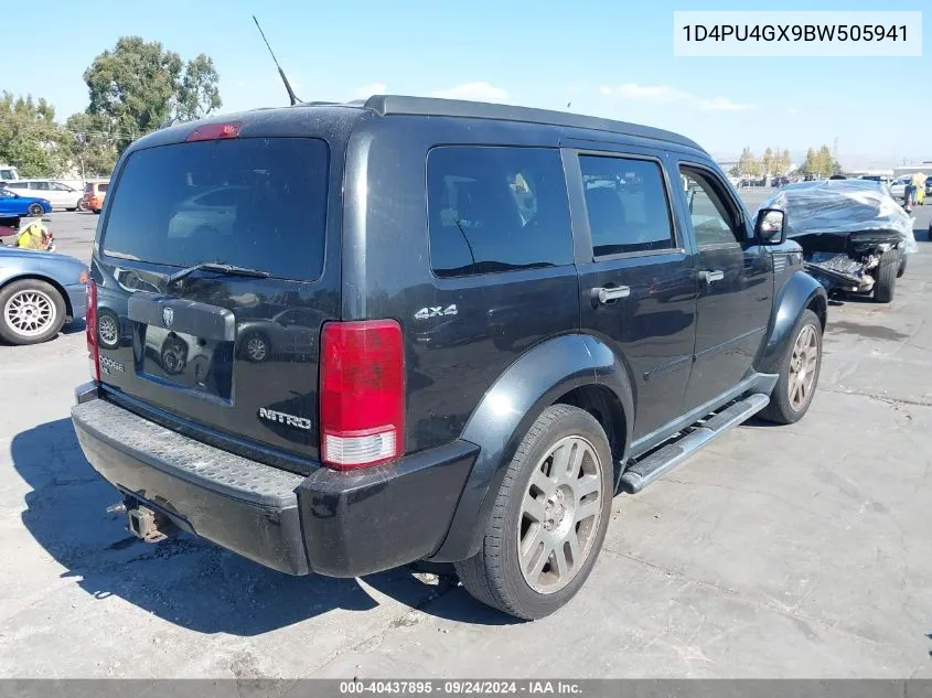 2011 Dodge Nitro Heat VIN: 1D4PU4GX9BW505941 Lot: 40437895