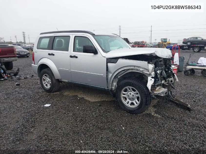 2011 Dodge Nitro Se VIN: 1D4PU2GK8BW586343 Lot: 40438494