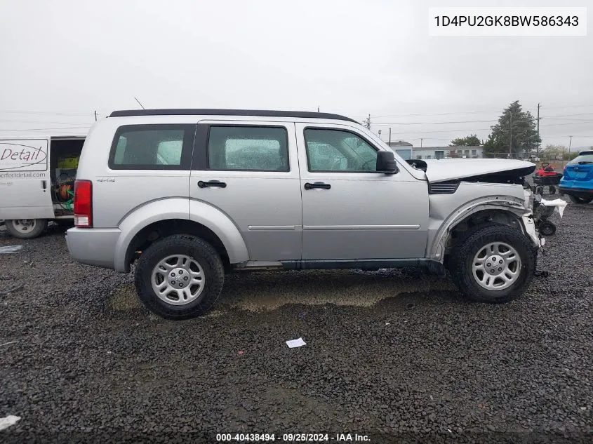 1D4PU2GK8BW586343 2011 Dodge Nitro Se