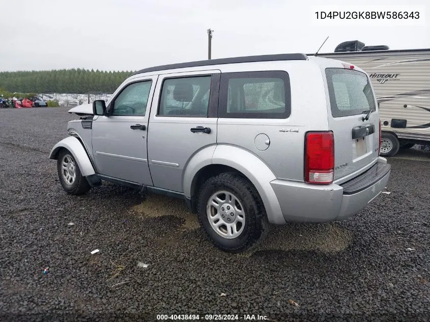 2011 Dodge Nitro Se VIN: 1D4PU2GK8BW586343 Lot: 40438494