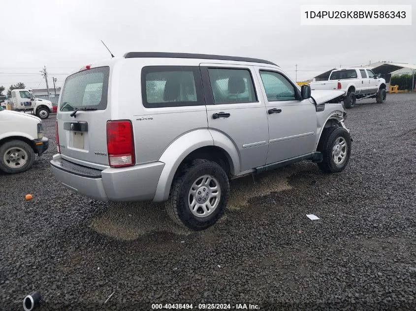 2011 Dodge Nitro Se VIN: 1D4PU2GK8BW586343 Lot: 40438494