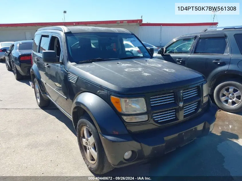 2011 Dodge Nitro Sxt VIN: 1D4PT5GK7BW561308 Lot: 40448672