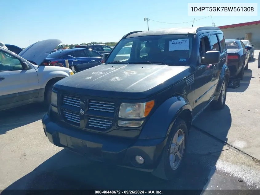 2011 Dodge Nitro Sxt VIN: 1D4PT5GK7BW561308 Lot: 40448672