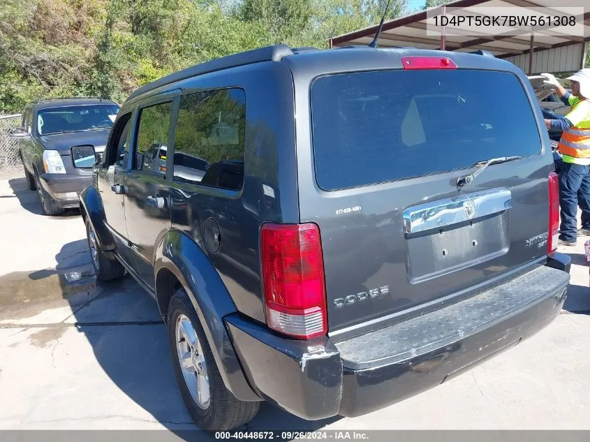 2011 Dodge Nitro Sxt VIN: 1D4PT5GK7BW561308 Lot: 40448672