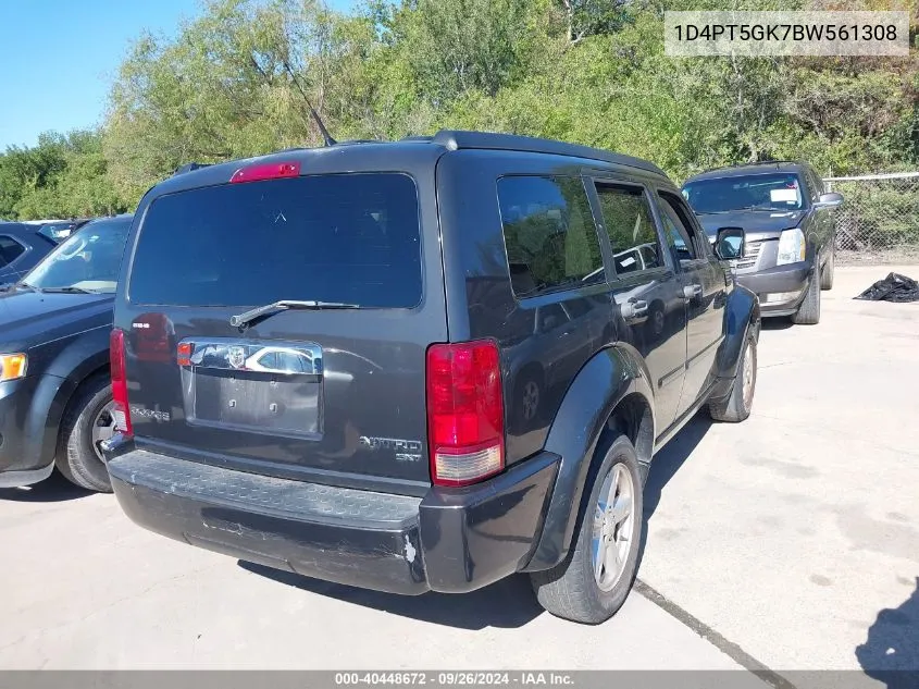 2011 Dodge Nitro Sxt VIN: 1D4PT5GK7BW561308 Lot: 40448672