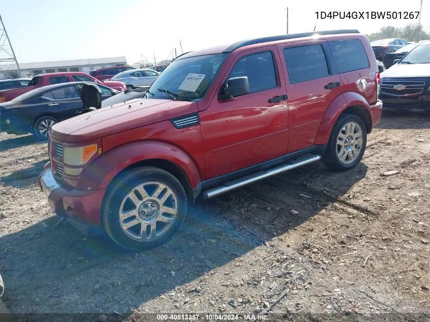 2011 Dodge Nitro Heat VIN: 1D4PU4GX1BW501267 Lot: 40513357